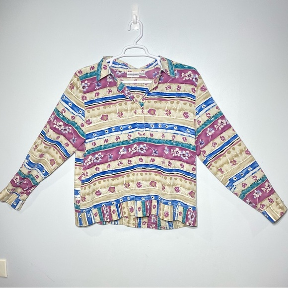VTG ALFRED DUNNER Womens Plus 16 Multicolor Long Sleeve Collared Pullover Shirt - Picture 1 of 16